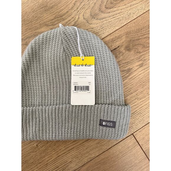 FIGS NWT beanie gray scrubs healthcare outdoor winter hat neutral knit main image 5